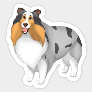 White, Blue Merle & Tan Shetland Sheepdog Dog Sheltie Sticker